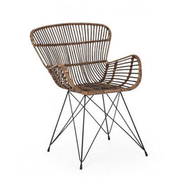 Sillón rústico en fibras naturales Ventrus Croco