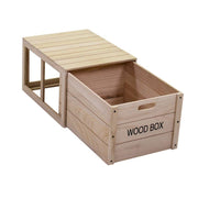 Caja de madera con cajón rectangular 39 x 50 xh 29,5 cm