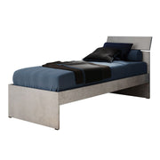 Cama individual para dormitorio, gris hormigón, cm 200x85xH 98