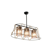 Lámpara colgante Gezegen ASZ0986 3 luces metal negro y cuerda