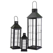 Farol cuadrado metal negro 1-3 cm26x26h87,5