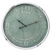 Reloj de metal con borde verde y blanco cmø48x6