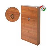 Zapatero slim antiguo nogal en madera melaminada 3 solapas 108x65x15 cm