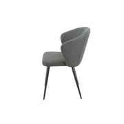 Silla Acolchada Krid Gris Oscuro con Patas de Metal Negro 44x41x82 cm