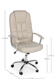 Sillón de oficina en ecopiel gris paloma Dehli