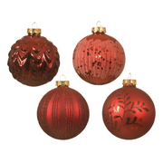Bolas navideñas rojas surtido mate brillante Ø8 cm