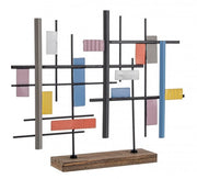 Adorno de madera de acero Mondrian