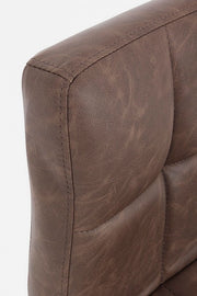 Taburete de bar vintage de piel sintética marrón Greyson 42 x 51 x 92 cm