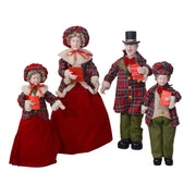 Singer family en tela roja escocesaset 4pcs cm21x15h70
