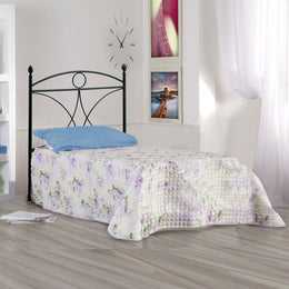 Cama individual de hierro con estructura de cama de hierro negro ALICE 92x208x h128 cm