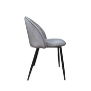 Silla de Tela Gris con Patas de Metal Negro 78x47x57 cm