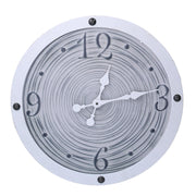 Reloj de madera con borde blanco cmø50x3