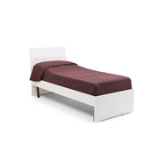 Cama individual de fresno blanco para dormitorio cm 200x85xH 98
