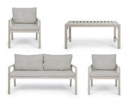 Salón de jardín marfil con cojines extraíbles