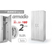 Armario Dos puertas blancas con estante 80 x 50 x 180 H CM
