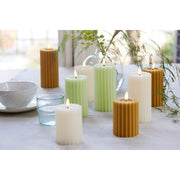 Vela LED de Cera Tallada Estable H 14.8 Ø 7.5 cm