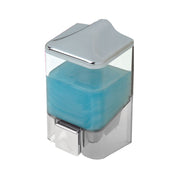 Dispensador de Jabón Líquido Transparente y Cromado 8,5 x 8,5 x 16 cm