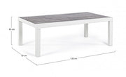 Mesa de centro para exterior en aluminio blanco KLEDI LUNAR 120x70x h43 cm