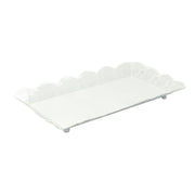 Bandeja rectangular de metal blanco cm43x28
