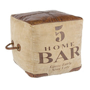 Puf cubo en piel estilo industrial cm 45x45x45h