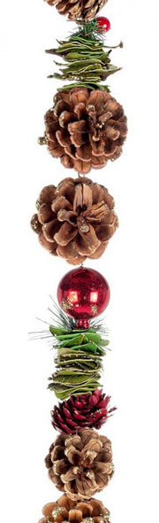 Ghirlanda Olga Rosso H150 4x