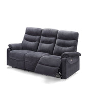 Sofá 3 plazas con 2 recliners eléctricos gris oscuro 198 x 92 x 109 cm