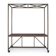 Mesa expositora industrial con techo 180x220h cm