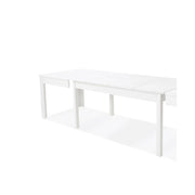 Mesa extensible en melamina fresno blanco 160-320x90 cm