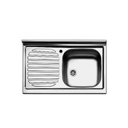 Fregadero de cocina con escurridor izquierdo en acero 50x90 cm