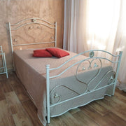 Cama individual y media pie de forja Marfil Oro GINESTRA 130x202x h131,5 cm