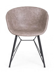 Silla Warhol vintage polipiel beige 59 x 54,5 x 80 cm