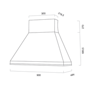 Campana extractora BISTROT de acero inoxidable bruñido 90 cm