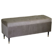 Banco rectangular de terciopelo beige cm115x40h45