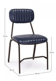 Silla Debbie azul vintage de ecopiel