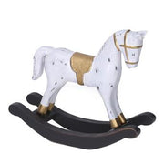Caballo balancín de madera blanco cm28,5x6,5h22,5