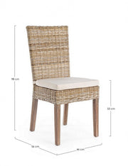 Silla tejida en caoba Tavira