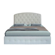 Cama Matrimonial con Almacenamiento Button2 Blanco Cabecera Curva