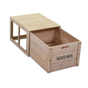 Caja de madera con cajón rectangular 39 x 50 xh 29,5 cm