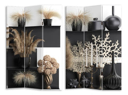 Paravento estampado 3 paneles macetas 120,6x2,5xh180,6x2,5xh180