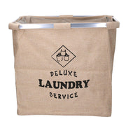 Cesta de tela saco doble beige plegable cm 54x34,5h50,5