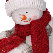 Muñeco de nieve de resina con bola led blanca cm31,5x20,5h41