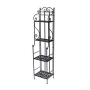 Estante de metal negro Jessica 4p estrecho cm 35x 29 x h158