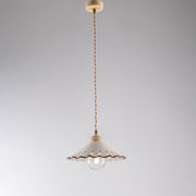 Lámpara de araña con cable de tela Ivory Decape una pantalla de cerámica blanca clara 30x h15 cm