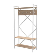 Estante de entrada perchero de metal blanco 90x35xh.180 cm