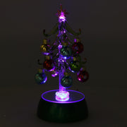 Árbol de cristal verde con esferas cm12x10h19