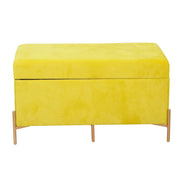 Banco de terciopelo amarillo cm115x40h45