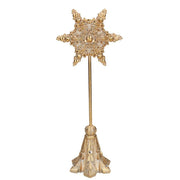 Portavelas copo de nieve metal dorado 1p cm15x12h39