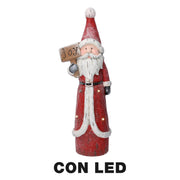 Papá Noel resina led rojo cm19x14h55,5