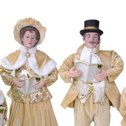 Conjunto familia cantantes tela dorada 4pcs cm34x22h95