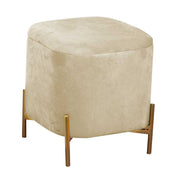Puff terciopelo crema cm38x38h45